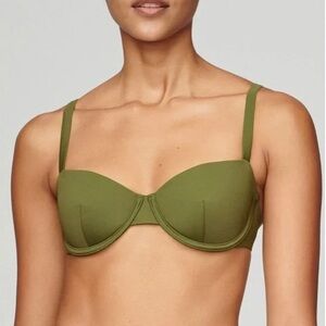 CUUP Balconette Swim Bikini Top Size 17 Green Summer Spring Vacation Resort